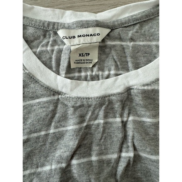 Club Monaco Tank Top Womens Gray Stripe Casual Crew Neck Sleeveless - Picture 6 of 6
